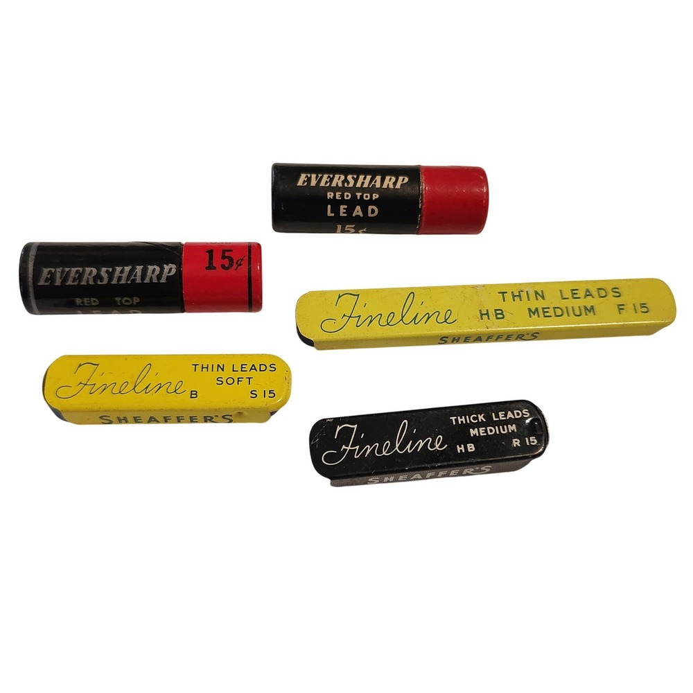 Vintage‎ Eversharp Red Top & Sheaffers Fineline Mechanical Pencil Lead Lot of 5